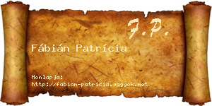 Fábián Patrícia névjegykártya